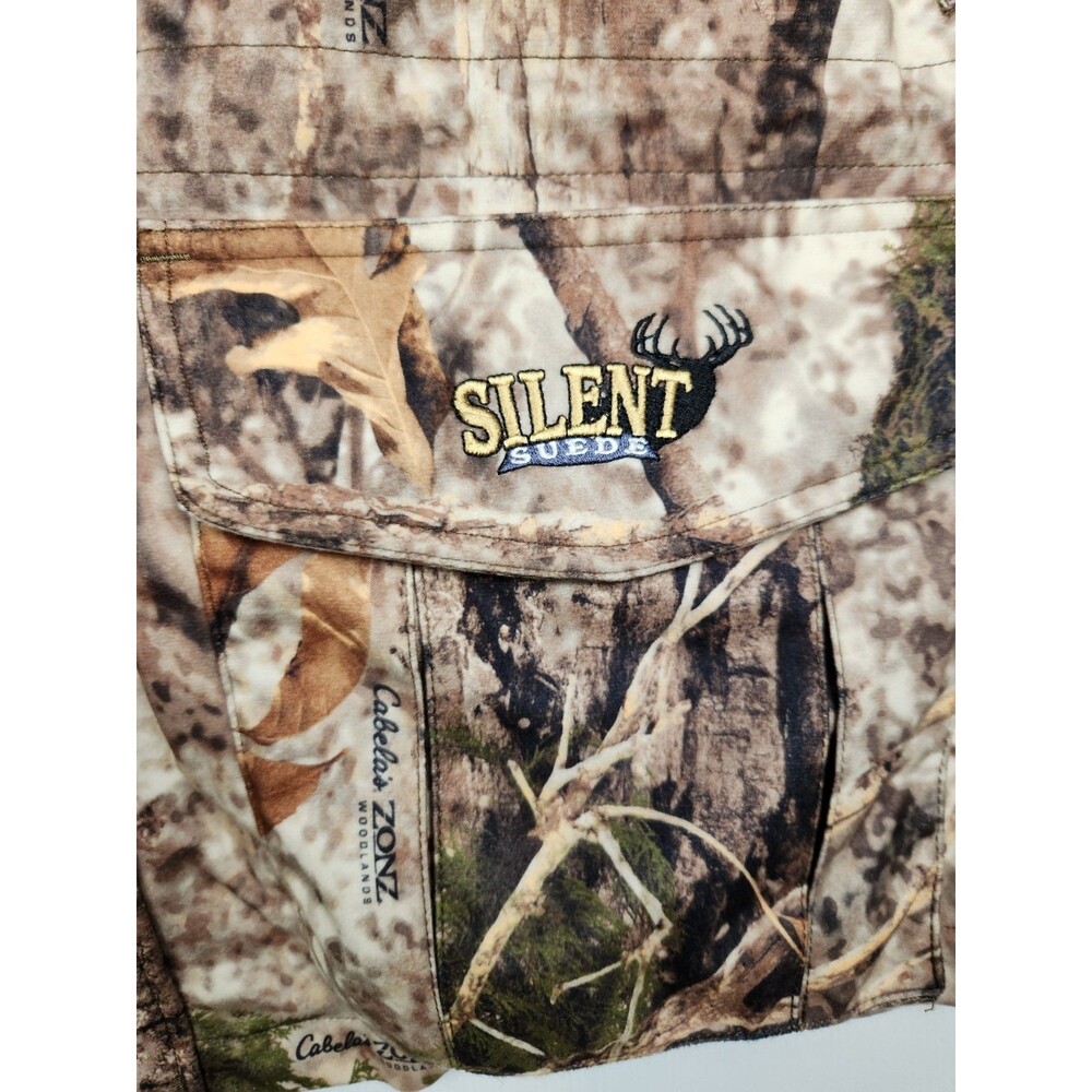 Cabelas Silent-Suede Scent-Lok Hunting Parka Mens L Zonz Woodlands Outdoors - Picture 2 of 16